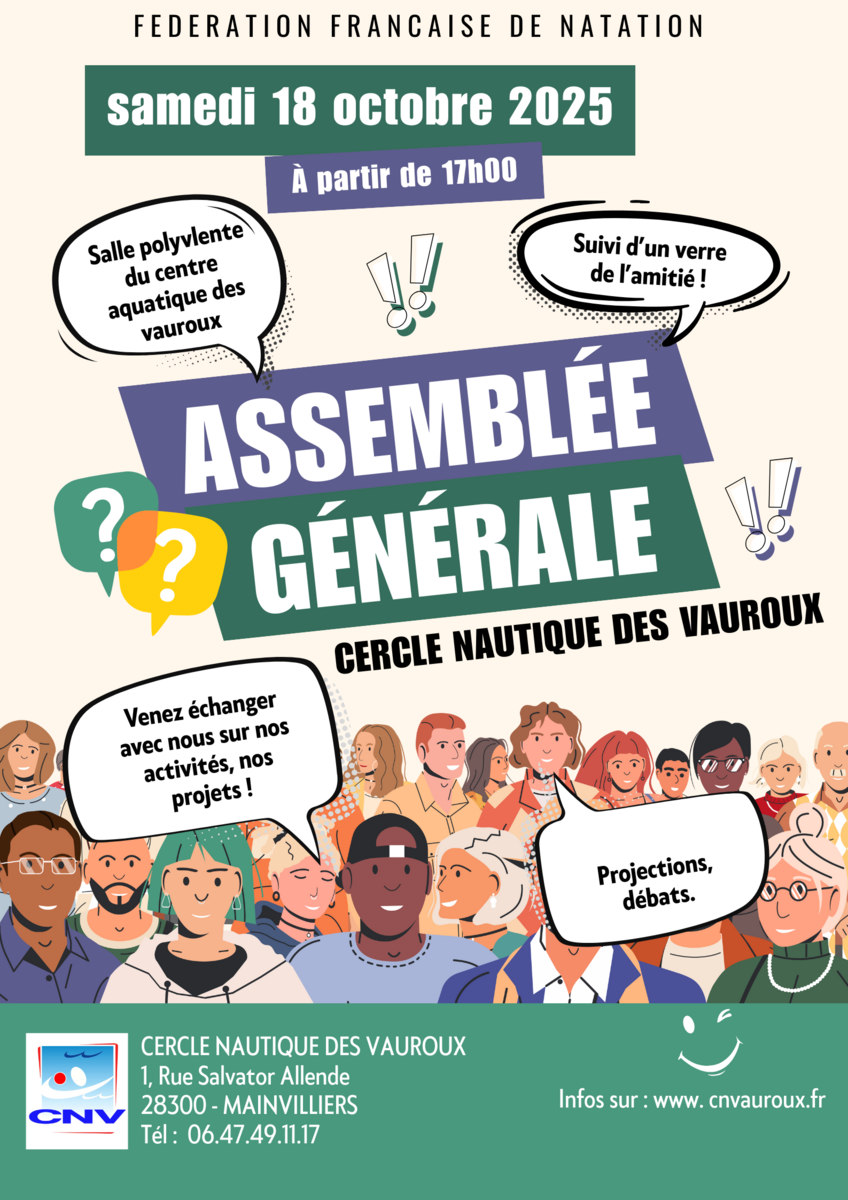 Assemblée générale - samedi 18 oct 2025 - centre aquatique de Mainvilliers